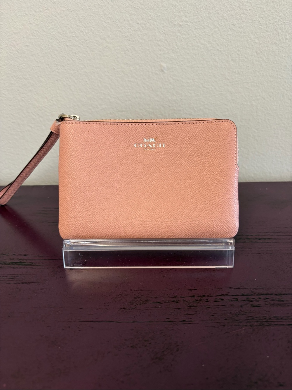 COACH Pink Leather Wristlet